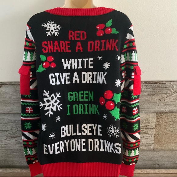 Tipsy Elves Women’s Drinking Game Ugly Christmas Sweater Size Large (N1) - Picture 4 of 8